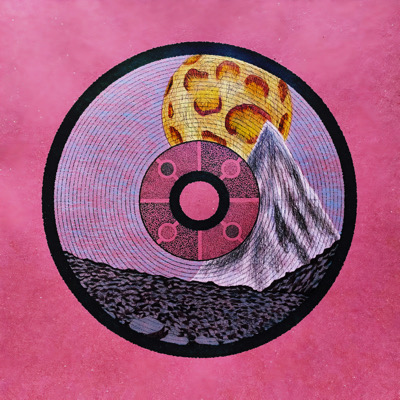 Apex Зимний горный пейзаж на красной бумаге